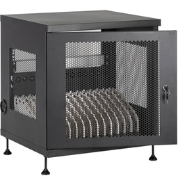 [WM056] Armario de carga y transporte para 14 tablets y portátiles negro con 16 schuko en 2 regletas